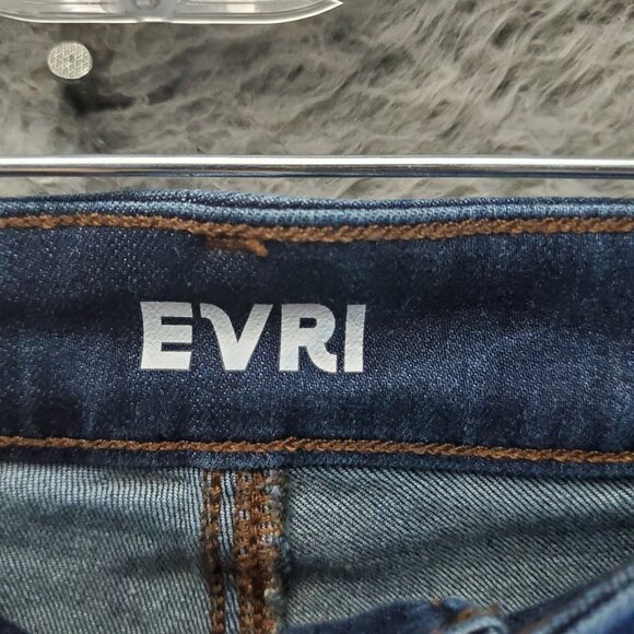 EVRI Jeans Womens 18W Blue Wide Leg Stretch Denim Mid Rise Cropped Capri - Picture 2 of 12